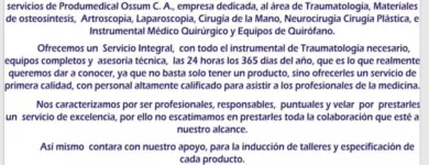 La imagen 1 de la Empresa PRODUMEDICAL OSSUM, CA Traumatologo en Caracas M